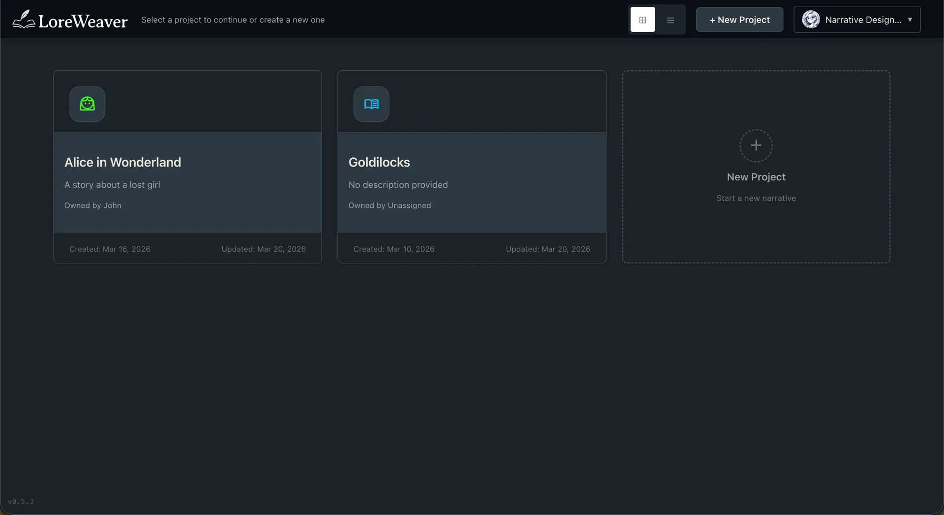 LoreWeaver Architect visual story canvas with branching narrative nodes